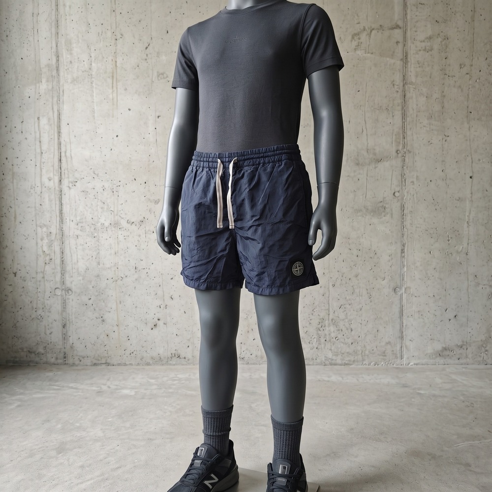 Stone Island Junior Kids Swim Shorts 12 Navy Blue Logo Patch Streetwear Luxury